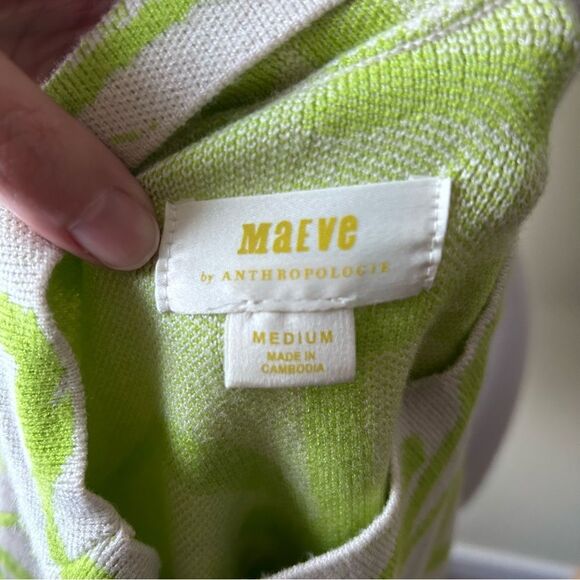 MAEVE Anthropologie Neon Green Mock Neck Pullover Sweater - Medium - Picture 10 of 10
